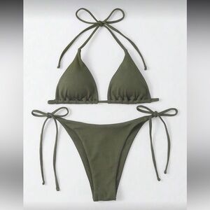 Olive Green Bikini Set